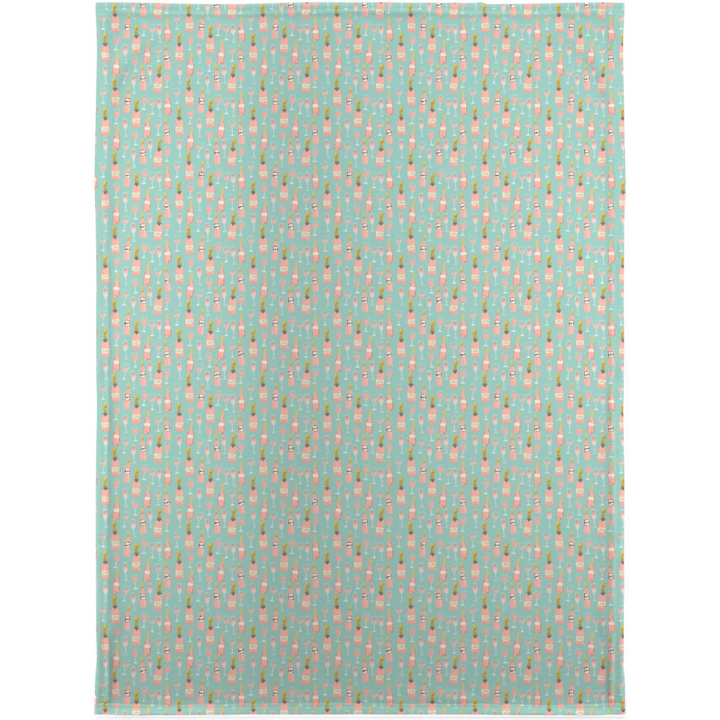 Rose All Day Wine Blanket, Sherpa, 30x40, Blue, Spring Valley