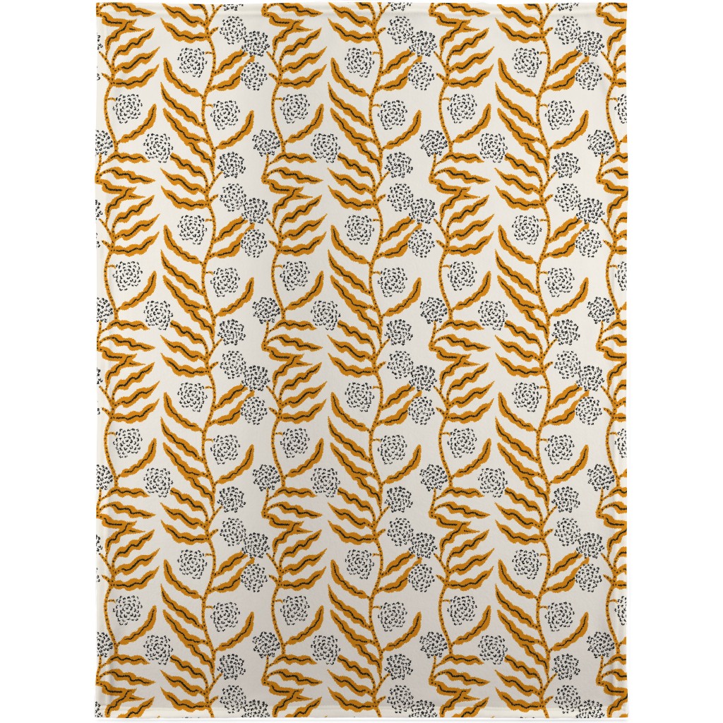 La Ville Vine Blanket, Sherpa, 30x40, Yellow, Antique White