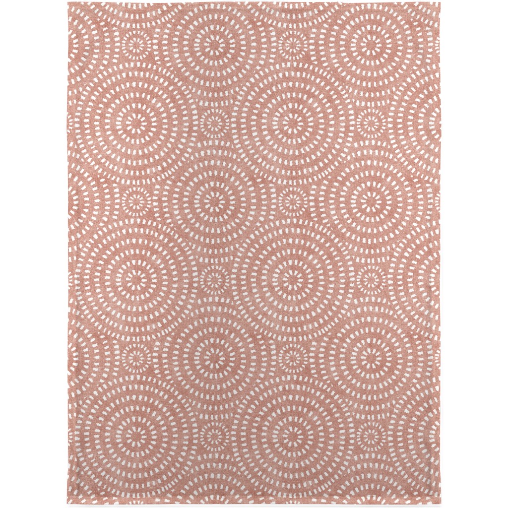 Bohemian Tiles - Circular - Pink Blanket, Sherpa, 30x40, Pink, Bright Pink