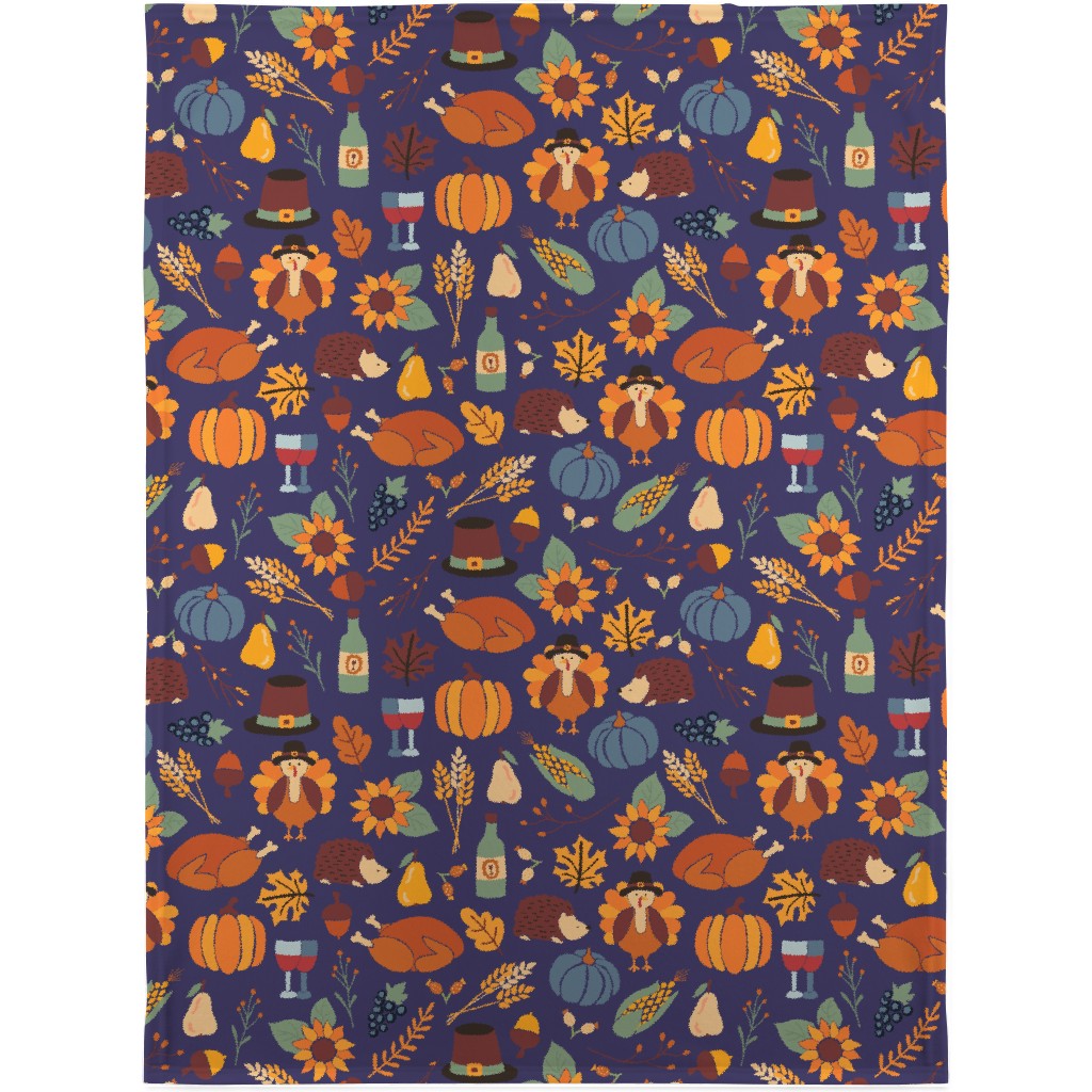 Thanksgiving Table - Multi Blanket, Sherpa, 30x40, Multicolor