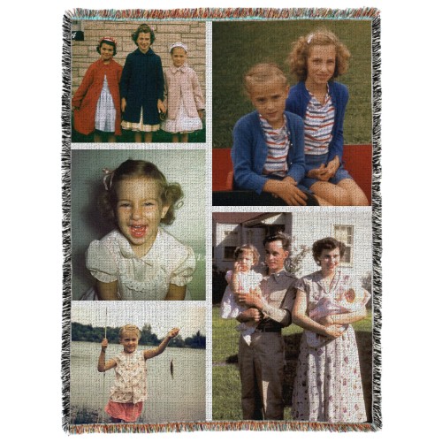 Hero Gallery of Five Woven Photo Blanket, 60x80, Multicolor