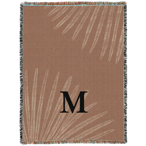 Terracotta Palms Custom Text Woven Photo Blanket, 60x80, Multicolor
