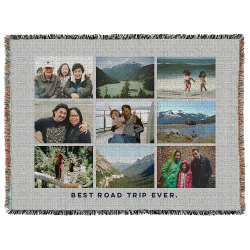 Gallery of Nine Woven Photo Blanket, 60x80, Multicolor