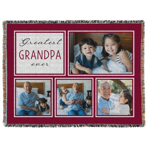 The Greatest Woven Photo Blanket, 60x80, Red