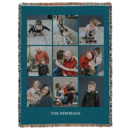 Gallery of Nine Portrait Woven Photo Blanket, 60x80, Multicolor