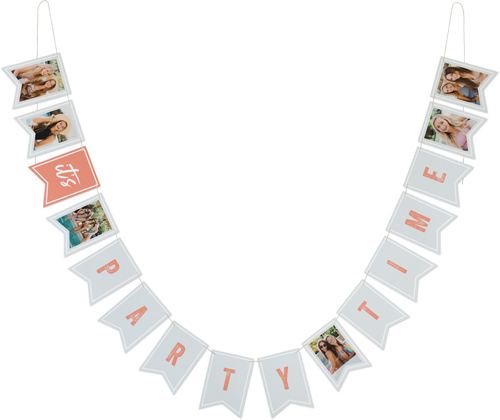 It's Party Time Bunting Banner, White