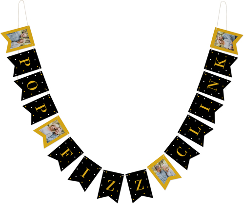 Bunting Banners: Confetti Party Celebration Bunting Banner, Black