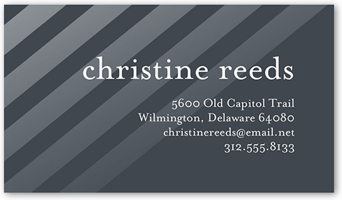 Gradient Stripes Calling Card, Gray, Matte, Signature Smooth Cardstock