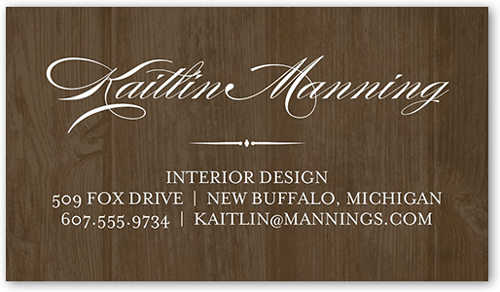 Refined Introduction Calling Card, Brown, Matte, Signature Smooth Cardstock