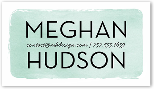 Painted Box Calling Card, Green, Matte, Signature Smooth Cardstock