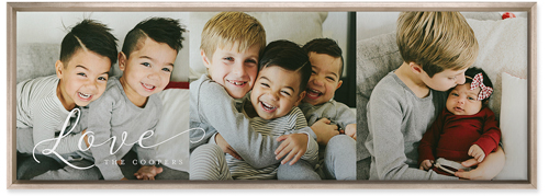 Just Love Pano Trio Wall Art, Metallic, Single piece, Canvas, 12x36, White, white