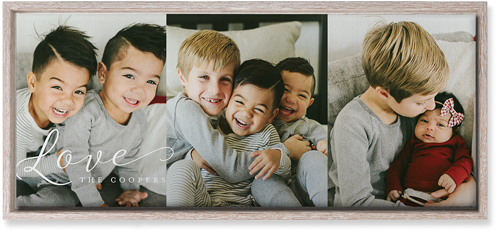 Just Love Pano Trio Wall Art, Rustic, Single piece, Canvas, 10x24, White, white