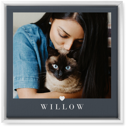 My Heart Wall Art, White, Single piece, Canvas, 16x16, Gray, gray