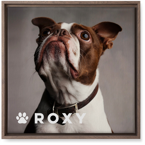 Portrait of a Pet Wall Art, Walnut, Single piece, Canvas, 16x16, White