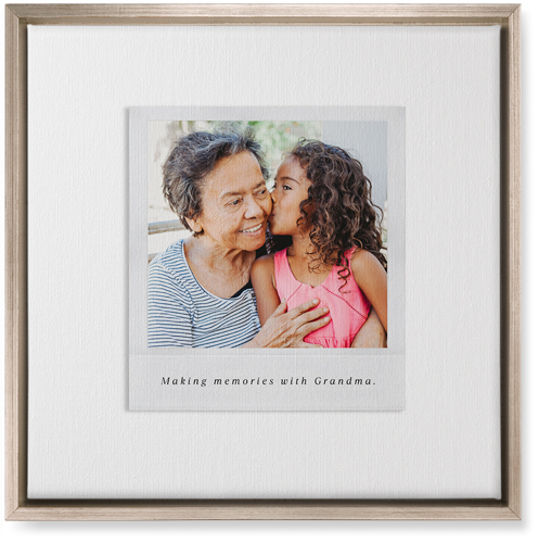 Simple Photo Frame Wall Art, Metallic, Single piece, Canvas, 16x16, White, white