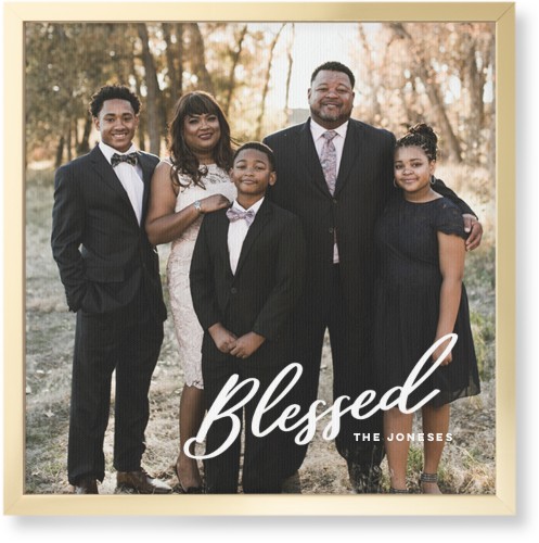 Blessed Letters Wall Art, Gold, Single piece, Canvas, 16x16, White, white