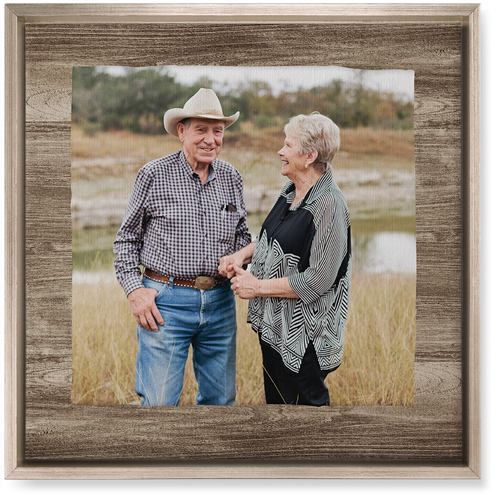 Countryside Portrait Wall Art, Metallic, Single piece, Canvas, 16x16, Brown, wood