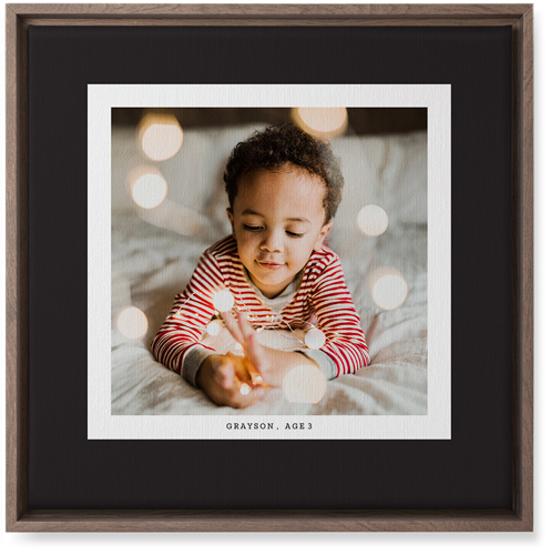 Frame Up Wall Art, Walnut, Single piece, Canvas, 16x16, Gray, charcoal