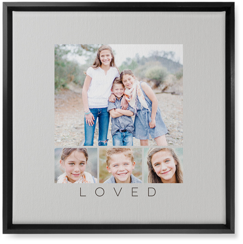 Four Real Wall Art, Black, Single piece, Canvas, 16x16, Gray