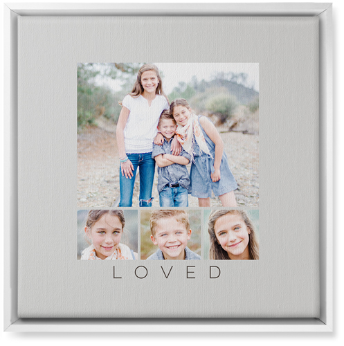 Four Real Wall Art, White, Single piece, Canvas, 16x16, Gray