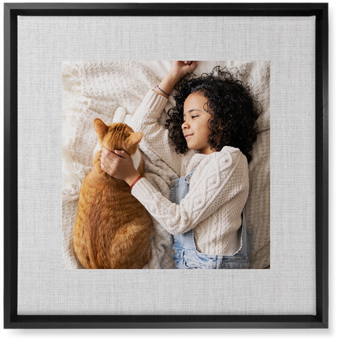 Full Frame One Wall Art, Black, Single piece, Canvas, 16x16, White, white