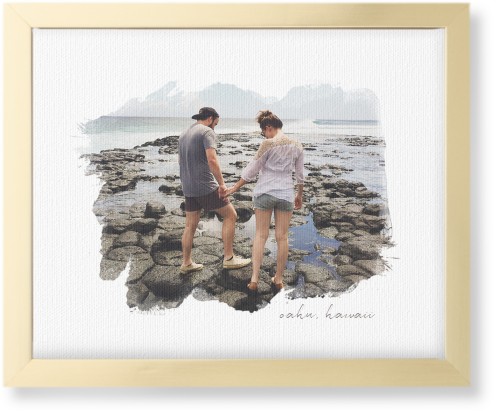 Brushstrokes Wall Art, Gold, Single piece, Canvas, 8x10, White