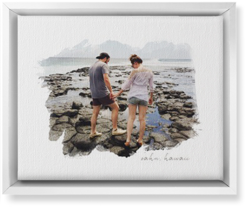 Brushstrokes Wall Art, White, Single piece, Canvas, 8x10, White, white