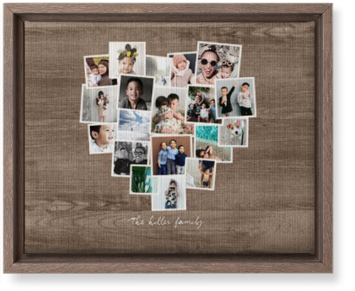 Heart Strings Wall Art, Walnut, Single piece, Canvas, 8x10, Brown, wood