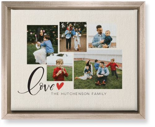 Just Hearts Wall Art, Metallic, Single piece, Canvas, 8x10, Beige, antique white