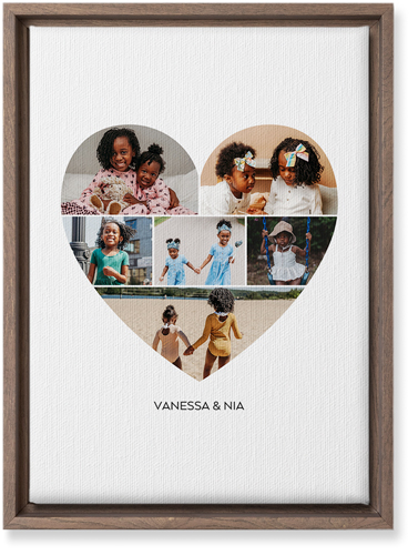 Filled Heart Wall Art, Walnut, Single piece, Canvas, 10x14, White, white