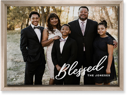 Blessed Letters Wall Art, Metallic, Single piece, Canvas, 10x14, White