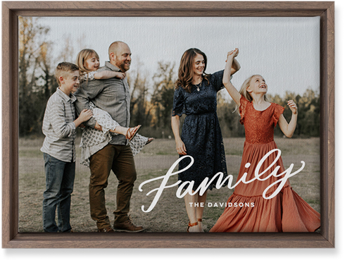 Family Letters Wall Art, Walnut, Single piece, Canvas, 10x14, White