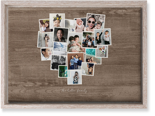 Heart Strings Wall Art, Rustic, Single piece, Canvas, 10x14, Brown, wood