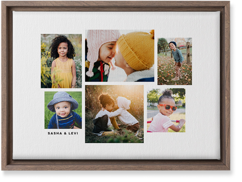 Six Times Wall Art, Walnut, Single piece, Canvas, 10x14, White, white