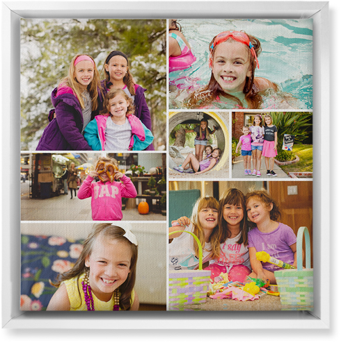 Gallery of Seven Wall Art, White, Single piece, Canvas, 12x12, Multicolor, multi