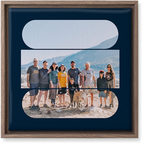 Connected Frames Wall Art, Walnut, Single piece, Canvas, 12x12, Blue, midnight