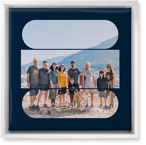 Connected Frames Wall Art, White, Single piece, Canvas, 12x12, Blue, midnight