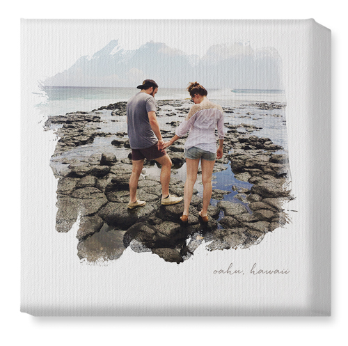 Brushstrokes Wall Art, No Frame, Single piece, Canvas, 12x12, White, white