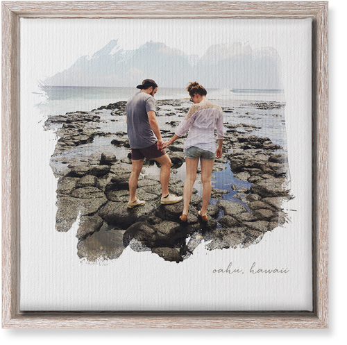 Brushstrokes Wall Art, Rustic, Single piece, Canvas, 12x12, White