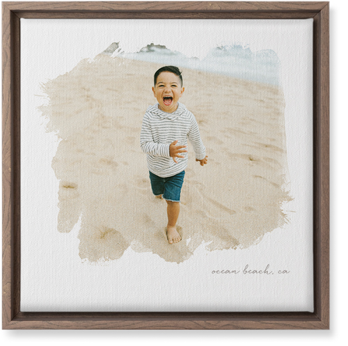 Brushstrokes Portrait Wall Art, Walnut, Single piece, Canvas, 12x12, White