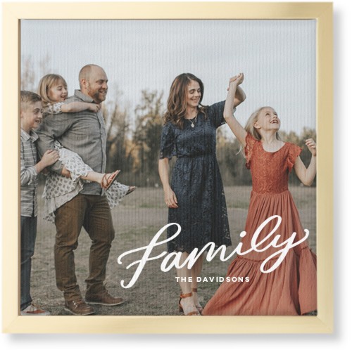 Family Letters Wall Art, Gold, Single piece, Canvas, 12x12, White