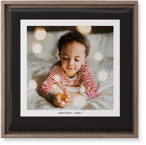 Frame Up Wall Art, Walnut, Single piece, Canvas, 12x12, Gray, charcoal