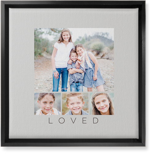 Four Real Wall Art, Black, Single piece, Canvas, 12x12, Gray
