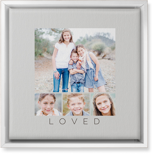 Four Real Wall Art, White, Single piece, Canvas, 12x12, Gray, silver lining