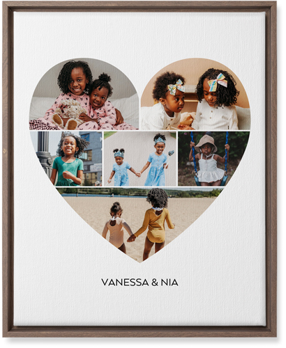 Filled Heart Wall Art, Walnut, Single piece, Canvas, 16x20, White, white