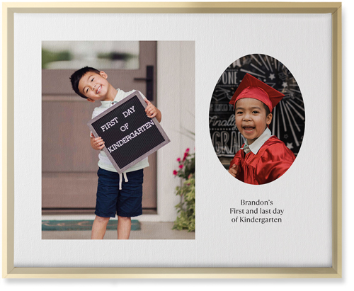 Oval Vignette Wall Art, Gold, Single piece, Canvas, 16x20, White, white