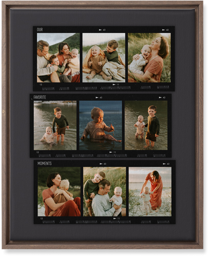 Travel Film Collage Wall Art, Walnut, Single piece, Canvas, 16x20, Gray, charcoal