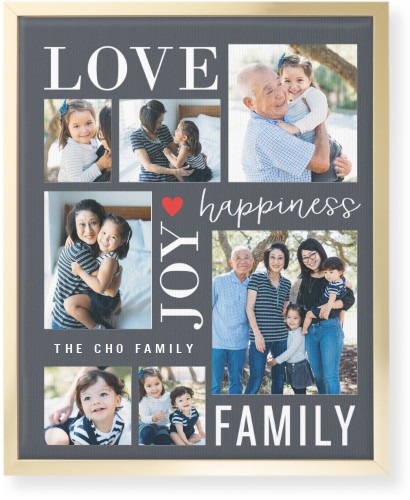 Happiness Is Wall Art, Gold, Single piece, Canvas, 16x20, Gray, gray