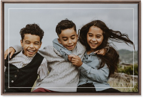 Floating Frame Wall Art, Walnut, Single piece, Canvas, 20x30, White, white