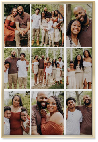 Gallery Grid of Nine Wall Art, Gold, Single piece, Canvas, 20x30, Multicolor, multi